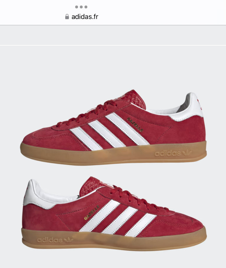 Adidas Gazelle Indoor Scarlet Could White