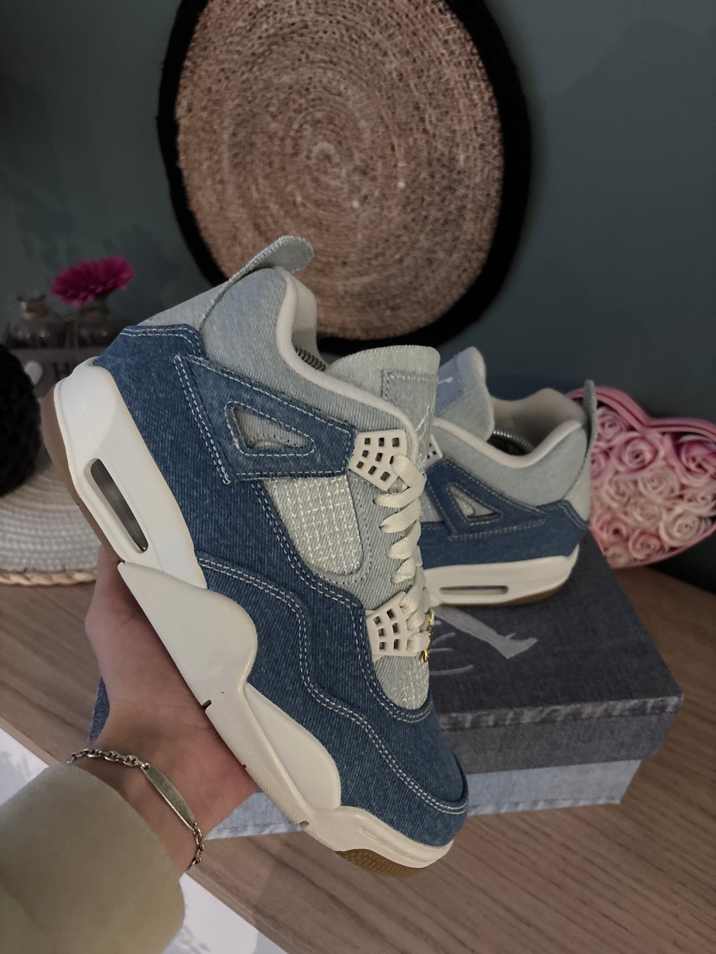 Jordan 4 Retro TEX Bleu Usé – Photos réelles – En stock 🇫🇷