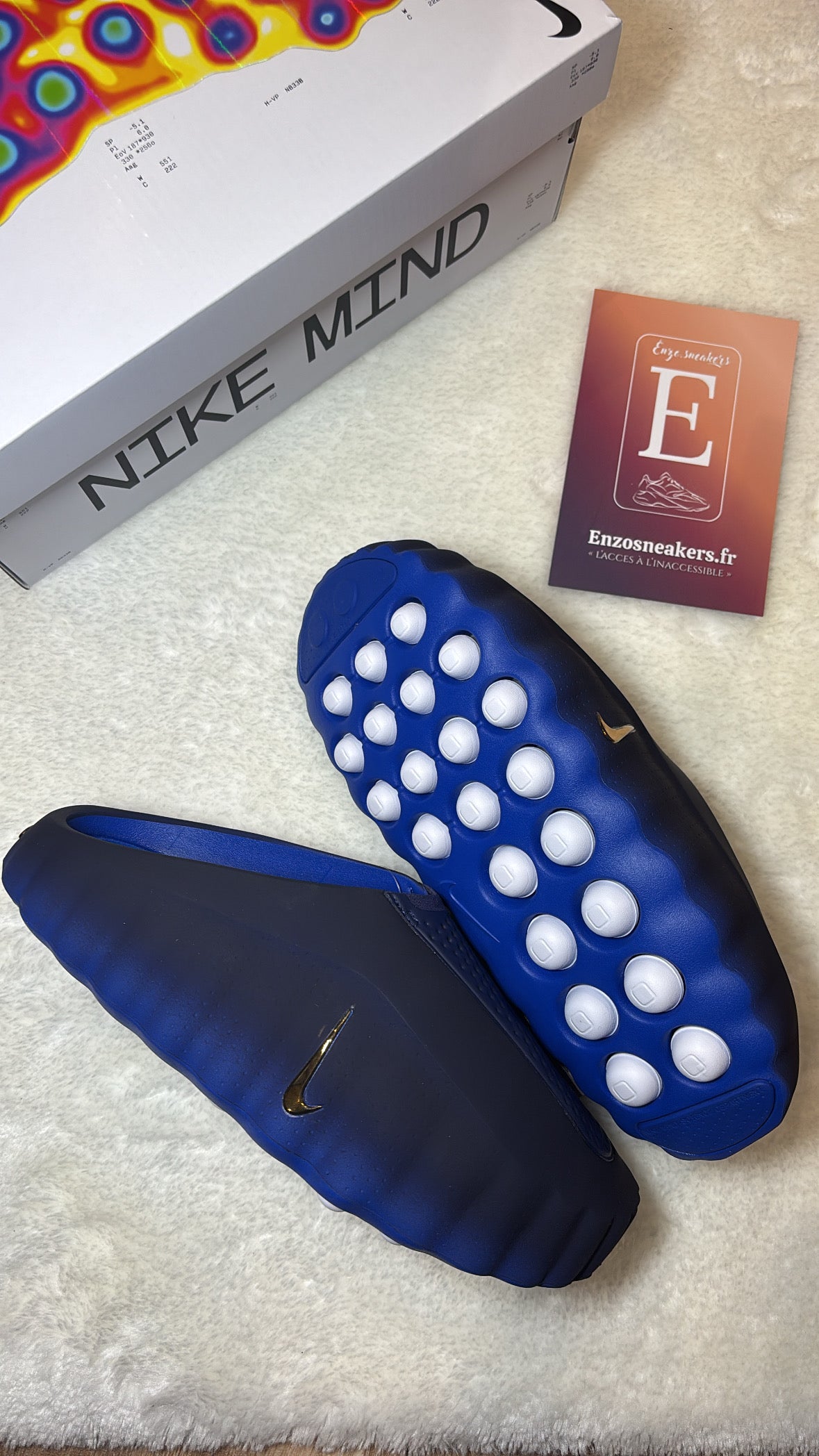 Nike Mind 001 Slide Blackened Blue Game Royal HQ4307-400 — Mule Futuriste Neuro-Design