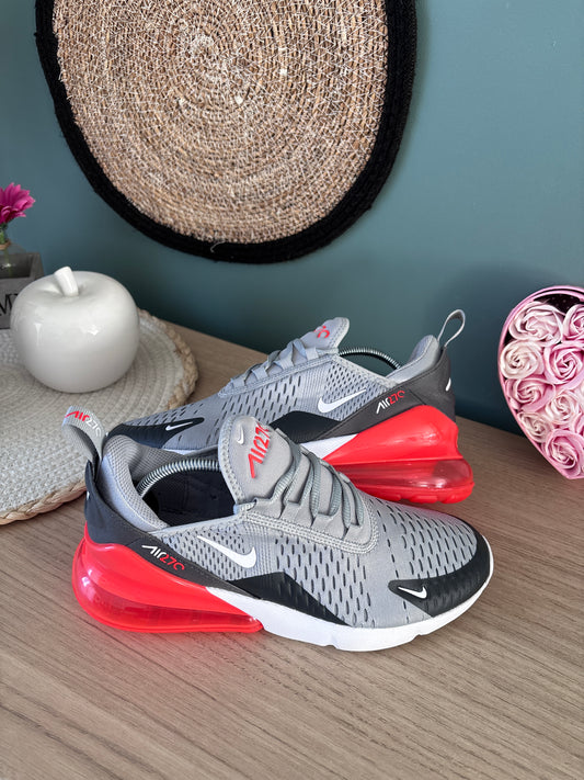 Nike Air Max 270 Wolf Grey Anthracite Bright Crimson – Photos réelles – En stock 🇫🇷