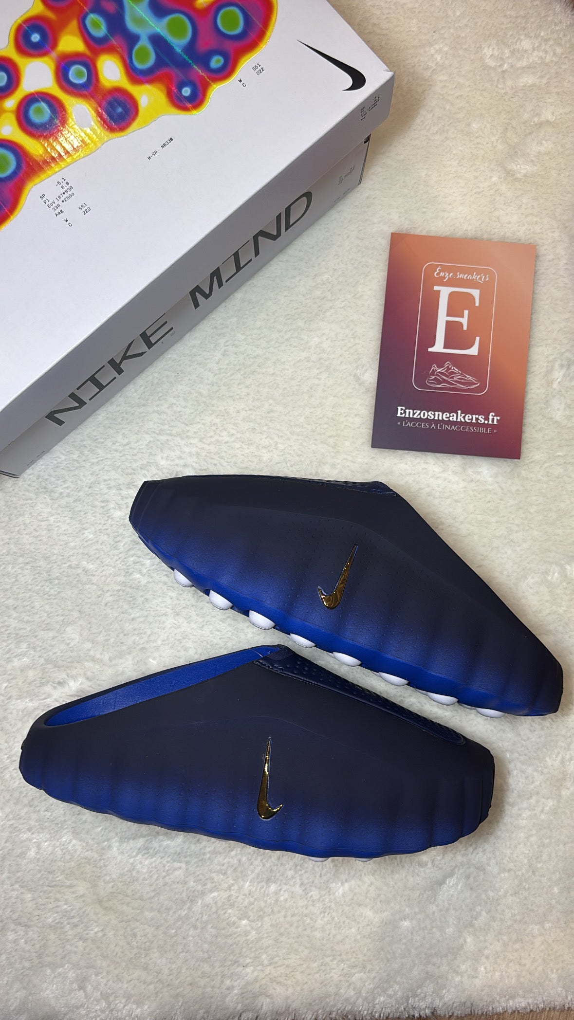 Nike Mind 001 Slide Blackened Blue Game Royal HQ4307-400 — Mule Futuriste Neuro-Design