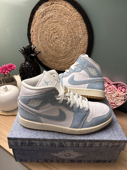 Air Jordan 1 Mid Denim (Femmes) – Photos réelles – En stock 🇫🇷