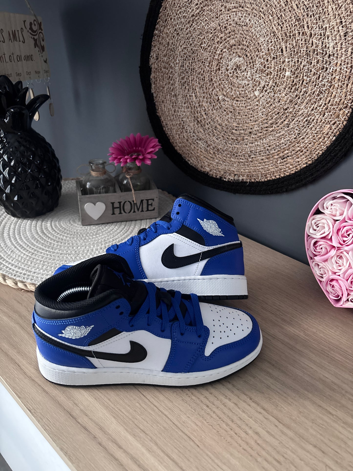 Air Jordan 1 Mid “Game Royal / White / Black” (GS) – Photos réelles – En stock 🇫🇷