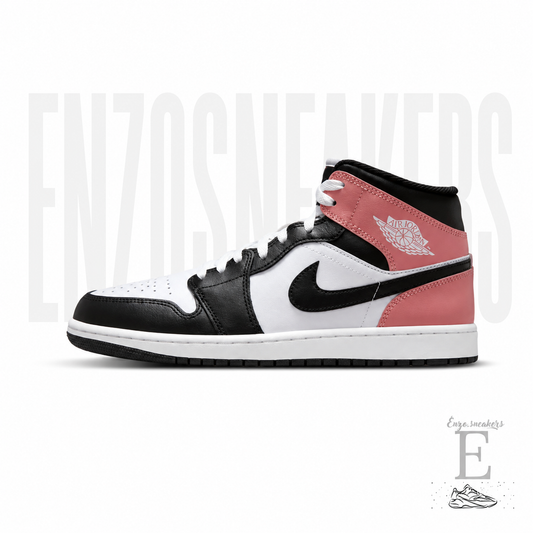 Air Jordan 1 Mid “White / Rust Pink / Black” – Photos réelles – En stock 🇫🇷